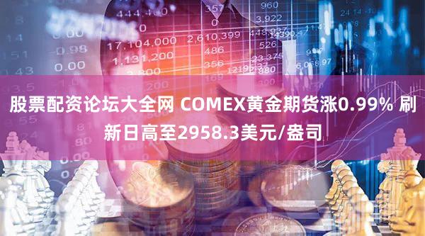 股票配资论坛大全网 COMEX黄金期货涨0.99% 刷新日高至2958.3美元/盎司